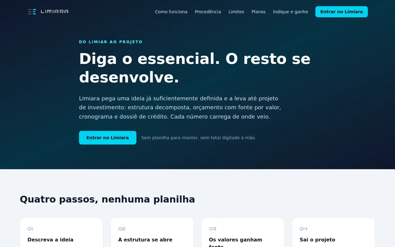 Página inicial do Limiara